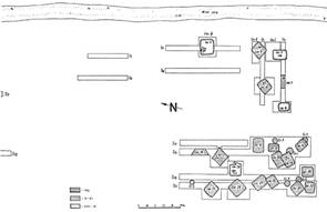 Fig. 4. Planul general al săpăturilor de la: 2-3 Stupini „Vătaştina” (după Gaiu 2002).